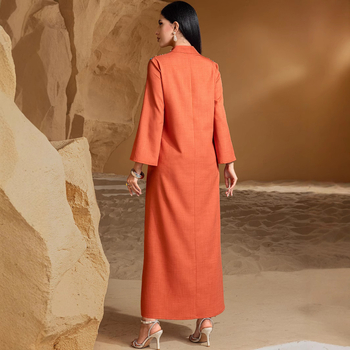 Ba5253 Rochie elegantă arabică, cusută manual, din Orientul Mijlociu, din industrie grea, cusută manual, cu diamante, lejeră, pentru export, îmbrăcăminte pentru femei din Orientul Mijlociu