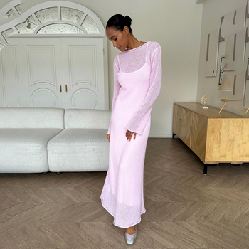 Rochie elegantă de lână cu guler rotund, de culoare solidă, pentru femei, europene și americane, transfrontalieră, la modă, sexy, subțire, de primăvară și toamnă