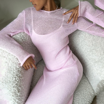 Rochie elegantă de lână cu guler rotund, de culoare solidă, pentru femei, europene și americane, transfrontalieră, la modă, sexy, subțire, de primăvară și toamnă