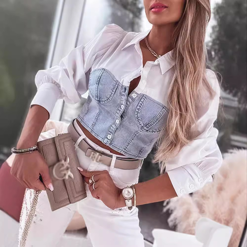 31278 nové európske a americké dámske oblečenie pre zahraničný obchod s dámskymi odevmi Amazon AliExpress najpredávanejšie džínsové šitie dámske tričko