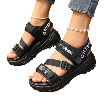 2025 καλοκαίρι νέο muffin παχύ πάτο αντιολισθητικό αυξημένο Velcro εξωτερικό εμπόριο plus size αθλητικά σανδάλια γυναικεία σε απόθεμα χονδρικής