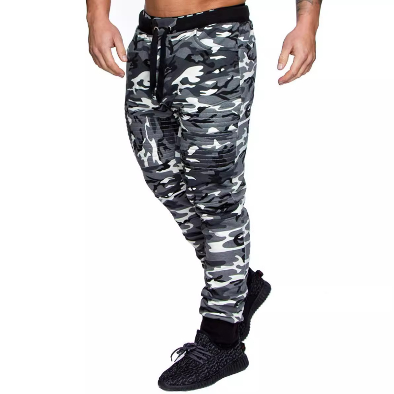 Pantaloni sport casual pentru bărbați 2022, comerț exterior european și american, design cu dungi hip hop, camuflaj, sport, fitness, pantaloni pentru bărbați