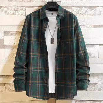 Ευρωπαϊκό και αμερικανικό μοντέρνο καρό ανδρικό φαρδύ μακρυμάνικο μπουφάν σε στυλ Χονγκ Κονγκ, σε στυλ Χονγκ Κονγκ, για όλες τις χρήσεις, σε στυλ Άνοιξης και Φθινοπώρου.