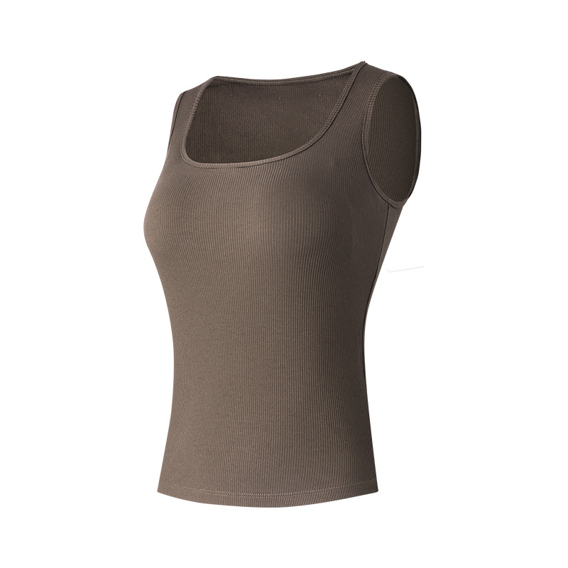 Sutien de damă cu guler de dovleac, culoarea cafelei, cu pernă de piept, cald, toamnă și iarnă, fără mâneci, camisol