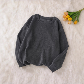 [Cod european transfrontalier] Hanorac cu guler rotund, culoare uni, pentru femei, autumn