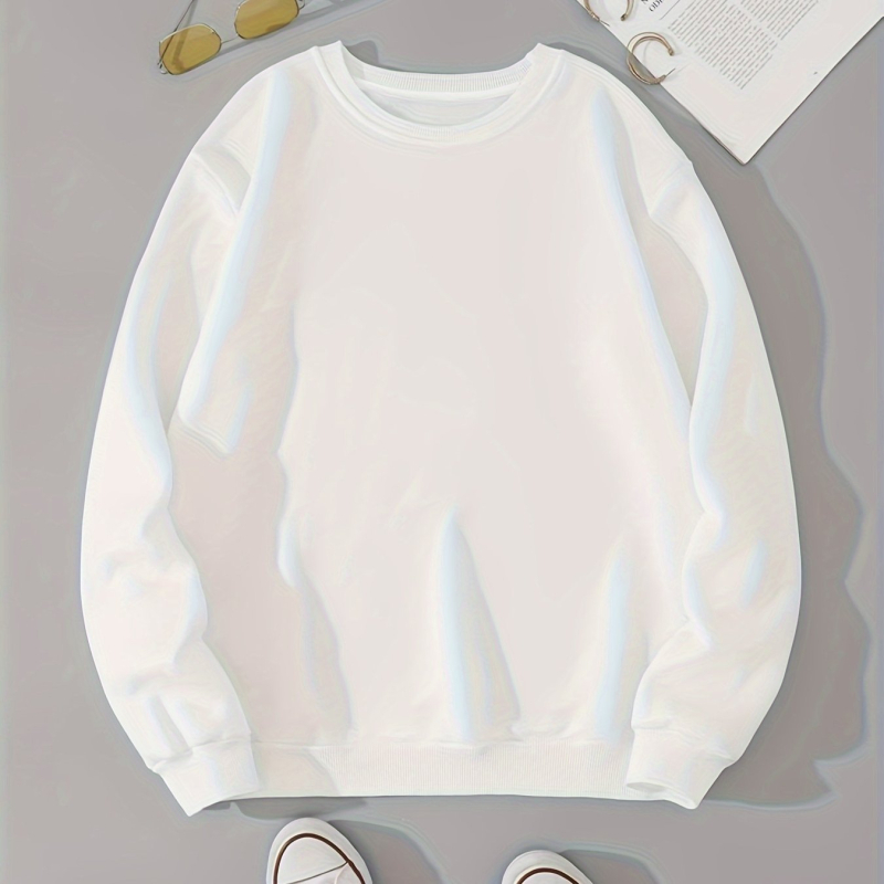 [Cod european transfrontalier] Hanorac cu guler rotund, culoare uni, pentru femei, autumn