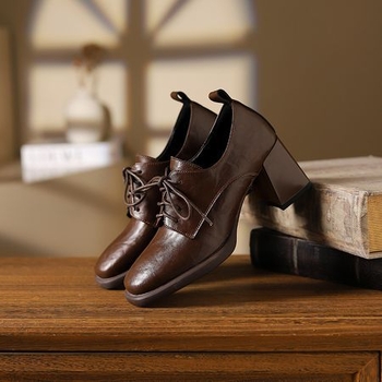 6,5 εκ. ~ ρετρό δαντελένια γυναικεία παπούτσια με ψηλό τακούνι, τετράγωνο κεφάλι, μικρά δερμάτινα παπούτσια, γαλλικά, χοντρά τακούνια, βρετανικού στιλ, γυναικεία παπούτσια για μεγάλα μεγέθη