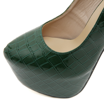 2025 Νέα ευρωπαϊκά και αμερικανικά παπούτσια δεξιώσεων με ψηλοτάκουνα 16 εκατοστά, με μοτίβο 14 πέτρες, για γυναίκες, μονόχρωμα παπούτσια