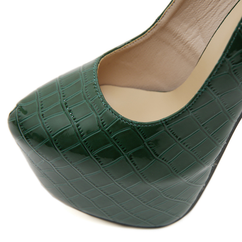 Pantofi de damă cu toc înalt de 16 cm, model european și american, model nou, model 14 de pietre, pantofi de banchet cu gură mică, pantofi single pentru femei