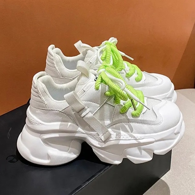 Pantofi sport la modă pentru cupluri, din plasă, cu talpă groasă, pentru toate anotimpurile, confortabili și versatili pentru bărbați și femei