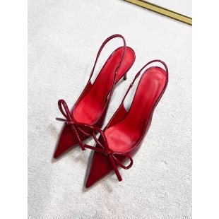 Sandale cu toc înalt, roșu vin, stil francez, cu fundă, stil nou, 2025, haine de exterior frumoase, cu toc stiletto ascuțit, pentru femei