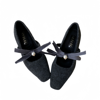 Υψηλής ποιότητας κομψά φλατ παπούτσια σε γαλλικό στιλ με χαμηλό τακούνι και τετράγωνη μύτη, γυναικεία φλατ παπούτσια, φθινόπωρο-χειμώνας 2024, μάλλινα, βραδινά, casual, βαμβακερά παπούτσια slip-on