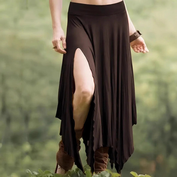AliExpress Най-продаваната европейска и американска дамска едноцветна пола с неправилна еластична талия