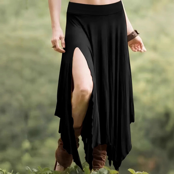 AliExpress Най-продаваната европейска и американска дамска едноцветна пола с неправилна еластична талия