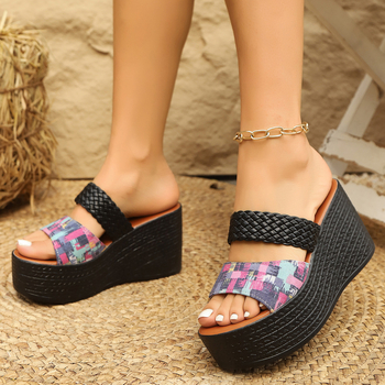 Sandale pentru femei transfrontaliere 2025 vară nouă culoare gabi țesute cu goluri casual mărimi plus pantofi pentru femei producători generare în loturi