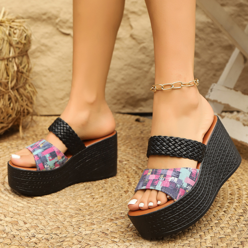 Sandale pentru femei transfrontaliere 2025 vară nouă culoare gabi țesute cu goluri casual mărimi plus pantofi pentru femei producători generare în loturi