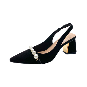 Καλοκαίρι 2025 Νέα Μόδα με Μυτερές Αλυσίδες από Μαργαριτάρι Baotou, Διακοσμητικά, Κομψά, Γυναικεία Παπούτσια με Ψηλοτάκουνα Παπούτσια Commuter