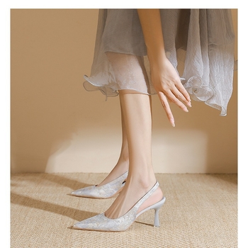 Νέα Κινέζικα Στυλ Εθνικού Στυλ Φόρεμα με Ψηλοτάκουνα Γυναικεία Τακούνι Στιλέτο 2024 Νέα Μυτερά Δάχτυλα Όλα τα Cheongsam Γαλλικού Στυλ