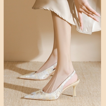 Νέα Κινέζικα Στυλ Εθνικού Στυλ Φόρεμα με Ψηλοτάκουνα Γυναικεία Τακούνι Στιλέτο 2024 Νέα Μυτερά Δάχτυλα Όλα τα Cheongsam Γαλλικού Στυλ