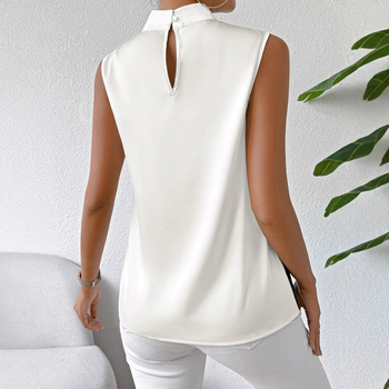 Dámsky top s potlačou bez rukávov, letný, ľahký, luxusný, módny, elegantný, s cezhraničným európskym a americkým vzorom