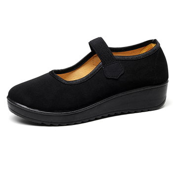 2023 m. nauji pavasario, vasaros ir rudens seni Pekino medžiaginiai moteriški batai, juodi darbo batai, viešbučių batai, lengvi.