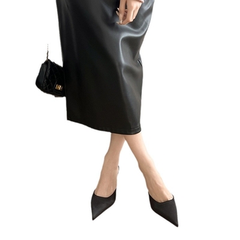 Μόδα σε all-match Άνοιξη και Καλοκαίρι 2025 Νέα, Κομψή, Υψηλής Ποιότητας, all-match Δερμάτινη Φούστα σε all-match, Μοντέρνα, All-match Overskirt σε δυτικό στιλ