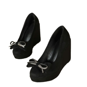 Īstas ādas ķīļveida baletkurpes sievietēm, smaila purngals, bieza zole, ūdensnecaurlaidīga platforma, darba apģērbs, profesionāli retro augstpapēžu kurpes, daudzpusīgas, neslīdošas un nodilumizturīgas