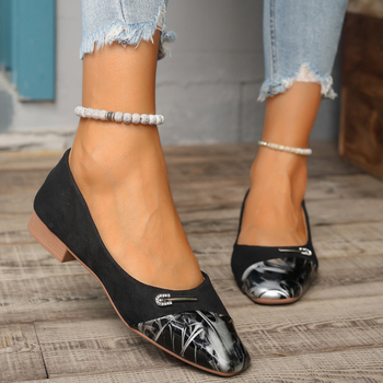 Νέα φλατ παπούτσια με στρογγυλή μύτη και ρηχό στόμα, Slip-on, για άνοιξη και φθινόπωρο, από σουέτ, σε μεγάλο μέγεθος.