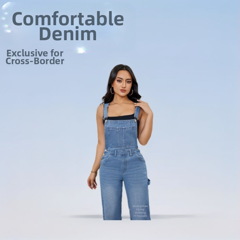 Ženske traperice najprodavanije u cijelosti, ekskluzivno za europsku i američku vanjsku trgovinu, kombinezoni od opranog trapera s osobnošću