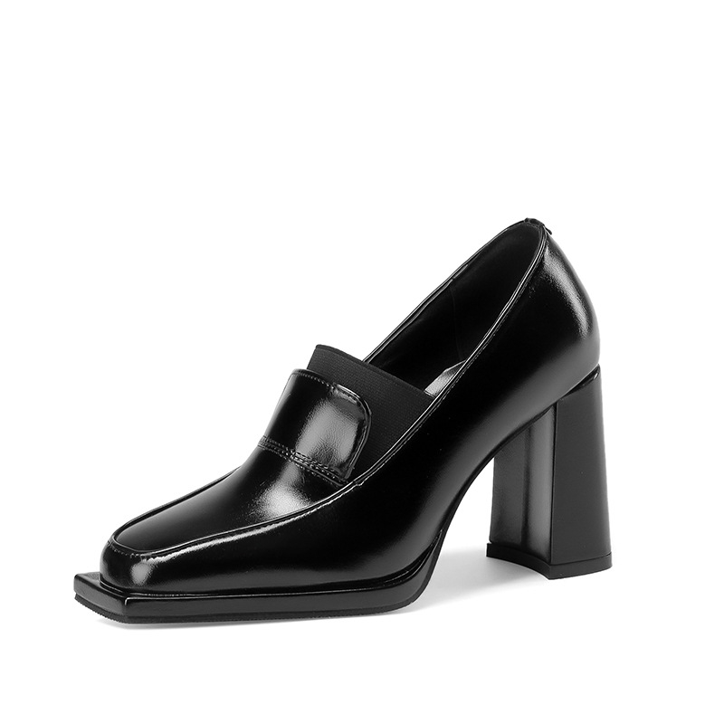 Pantofi mici din piele în stil britanic, Pantofi cu toc gros, Pantofi de damă, Pantofi populari la modă, Tocuri înalte noi, Tocuri medii, Pantofi de damă la modă de primăvară