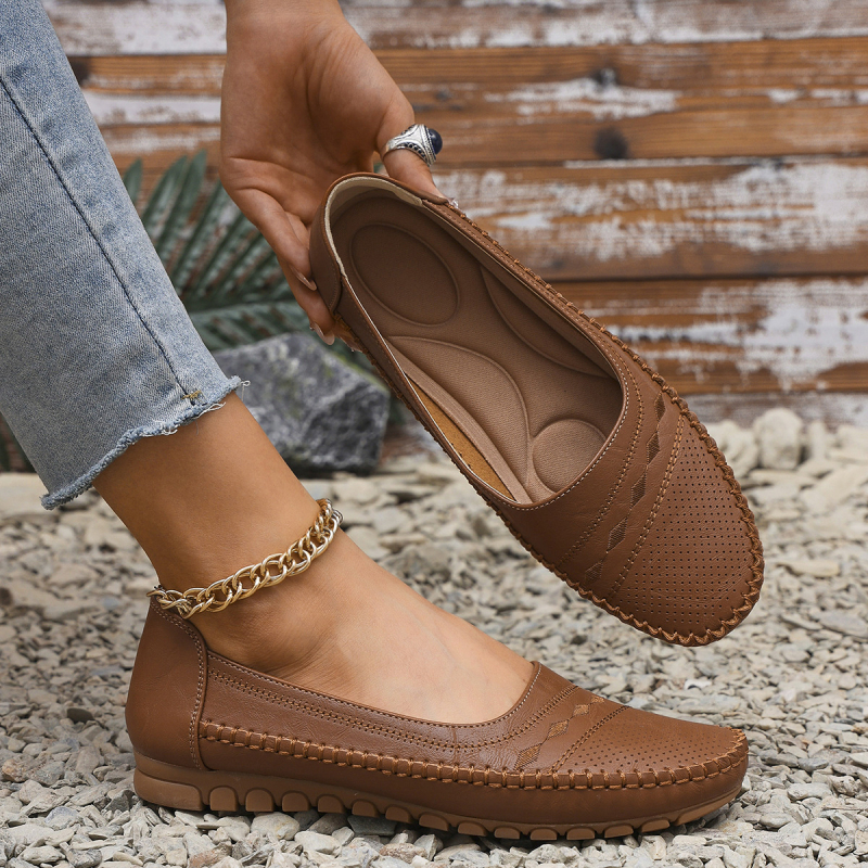 Mocasini de damă cu cusături laser pentru comerț exterior, de dimensiuni mari, pentru comerț exterior, aprovizionare electronică transfrontalieră, retro