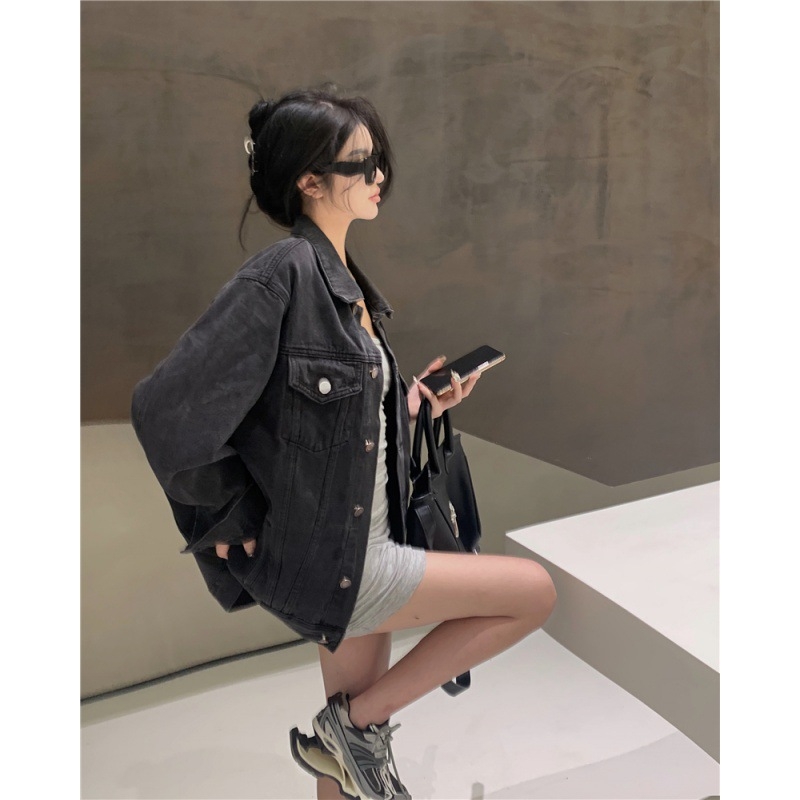 Femeii Vintage Denim Palton Casual Pulover cu mânecă lungă