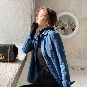 Femei cămașă din denim 2020 primăvara și toamna cămașă din denim cu mânecă lungă cămașă de bază femei top subțire palton femei