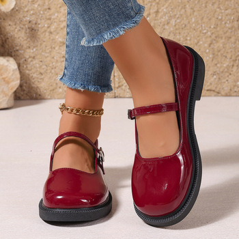 Užsienio prekybos moteriški batai, moteriški plokščiu dugnu, minkštu paviršiumi, minkštu dugnu, 2024 m. rudens nauji kvadratinės burnos maži odiniai batai, moteriški keturių metų laikų batai moterims