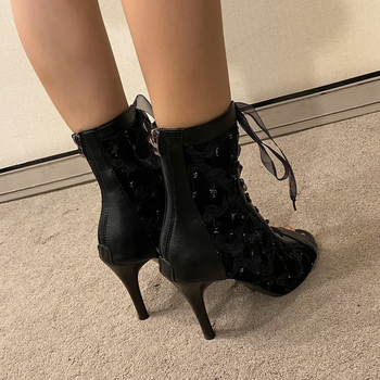 Wish Foreign Trade plus size ευρωπαϊκού και αμερικανικού στιλ ψηλοτάκουνα γυναικεία σανδάλια με λεπτό τακούνι και σταυρωτό φερμουάρ στο πίσω μέρος, σέξι σανδάλια με σταυρωτό τακούνι, σετ.