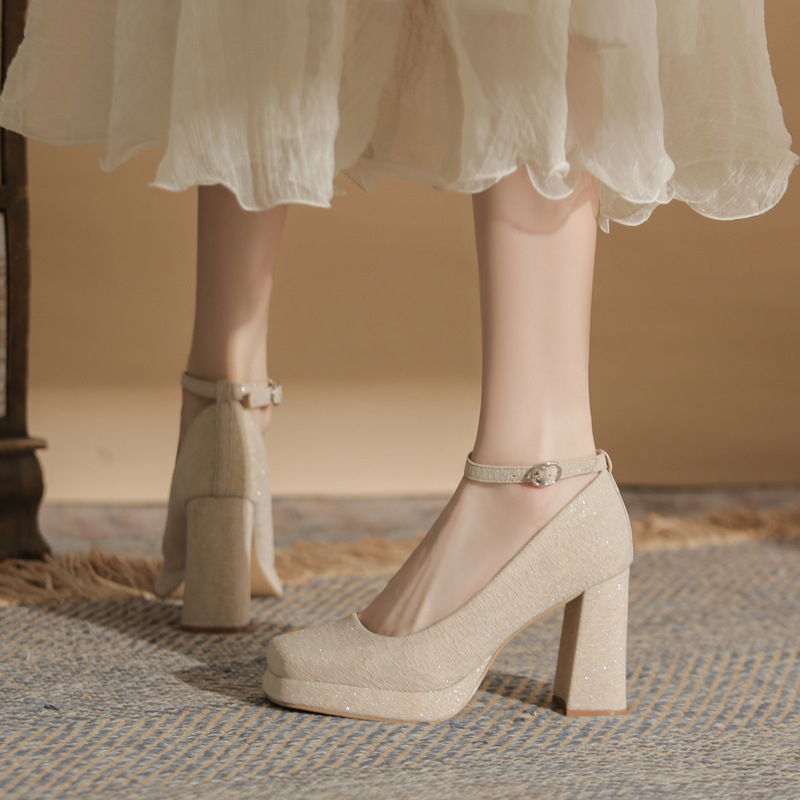 Dámske topánky Jin Gang CG9011 s hrubým podpätkom a štvorcovou špičkou z lakovanej kože, jednovrstvové, nové, jarné a jesenné, sexi, nepremokavé, na platforme, univerzálne, na vysokých podpätkoch