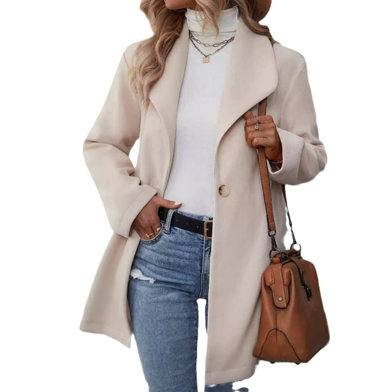 Casual european și american Aliexpress Amazon temu Popular Pure Color Women`s Wool Outwear Toamna și iarna Stil nou