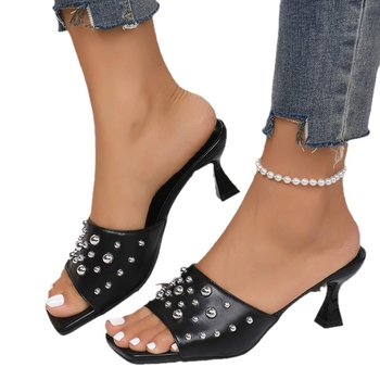 2025 καλοκαίρι νέο ευρωπαϊκό και αμερικανικό εξωτερικό εμπόριο συν μέγεθος ψαροτούφεκο ανοιχτό δάχτυλο μόδα άνετα σανδάλια και παντόφλες με λεπτό τακούνι γυναίκες χονδρικής