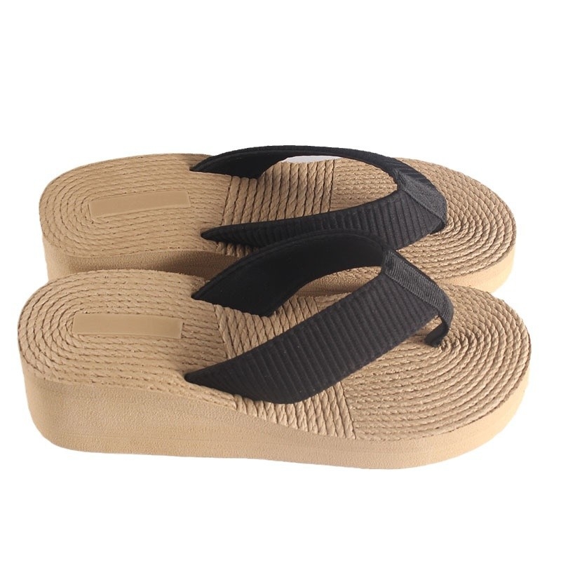 Papuci de interior cu talpă groasă EVA noi pentru femei, ținută de vară 2024, sandale simple și confortabile pentru femei, cu toc înalt, care se potrivesc perfect