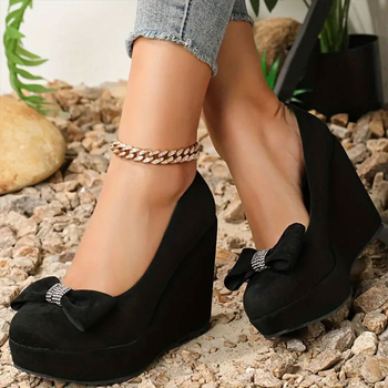 Pavasara un rudens jaunas īstas ādas ķīļveida kurpes sieviešu smailas, biezas apakšas, ūdensnecaurlaidīgas platformas instrumenti profesionālas retro augstpapēžu sieviešu kurpes