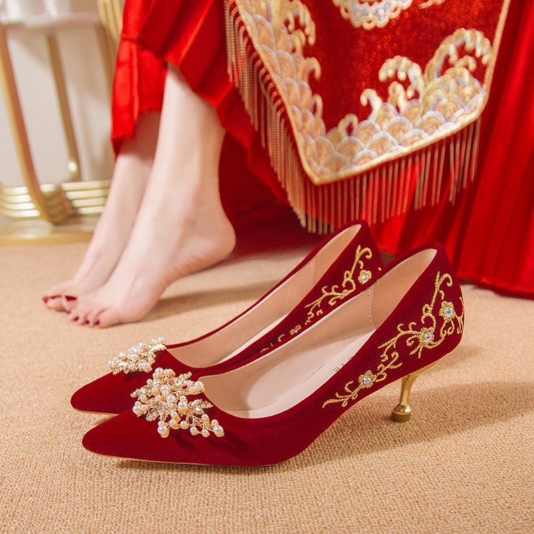 Pantofi de nuntă, pantofi de mireasă 2023, pantofi de mireasă roșii cu toc înalt, toc stiletto, domnișoare de onoare, tocuri înalte