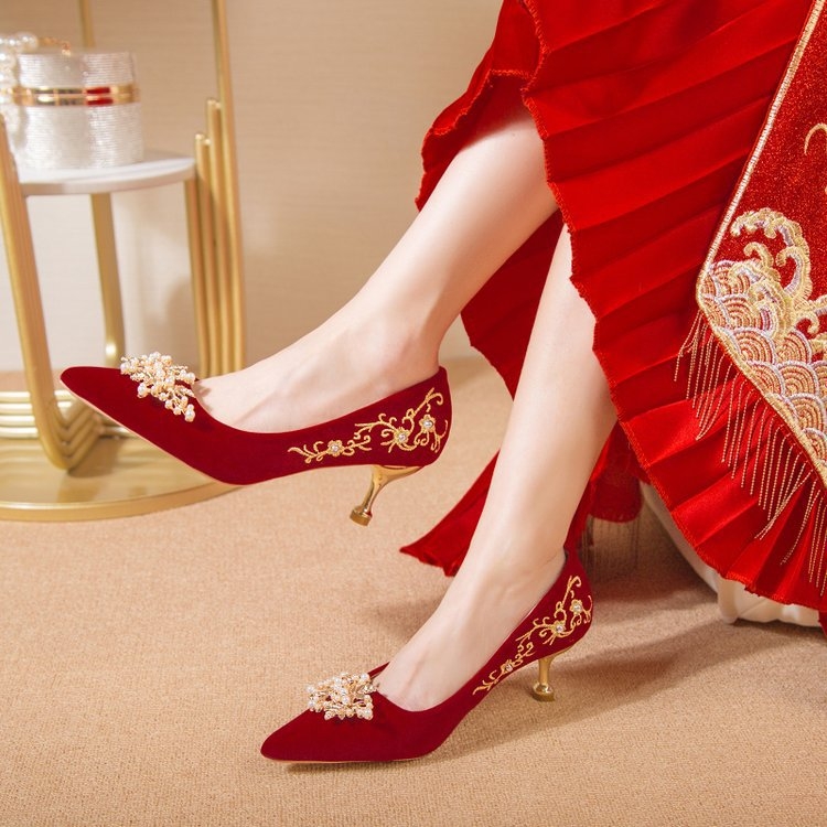 Pantofi de nuntă, pantofi de mireasă 2023, pantofi de mireasă roșii cu toc înalt, toc stiletto, domnișoare de onoare, tocuri înalte
