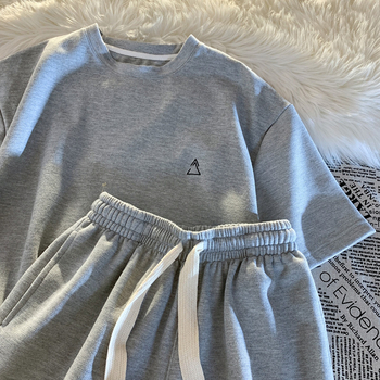 Αμερικανικό ρετρό casual σετ δύο τεμαχίων σε στυλ Χονγκ Κονγκ για γυναίκες, καλοκαιρινό, χαλαρό, μοντέρνο σορτς με κοντό μανίκι, αθλητική εμφάνιση