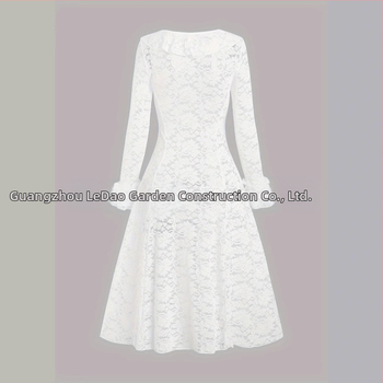 Ευρωπαίους και Αμερικανούς Γυναικείους Μονόχρωμου Φορέματος με Δαντέλα και Βολάν, Μακρύ, Διαφανές Φόρεμα σε Γραμμή Α με Βολάν