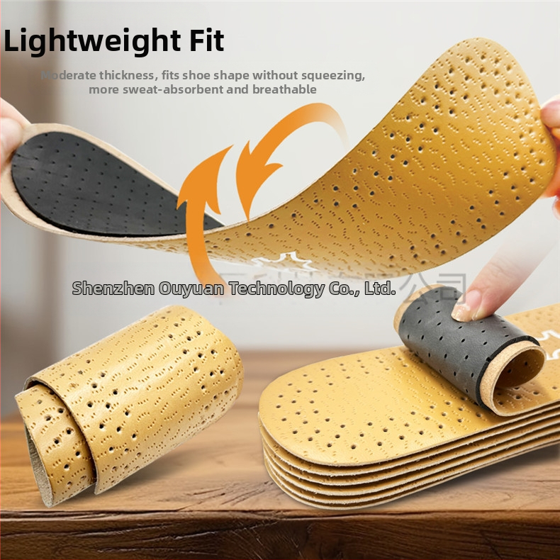 Стелки от телешка кожа, абсорбиращи потта, антибактериални, дишащи, мъжки и дамски спортни кожени стелки за пролетни, летни и есенни кожени обувки