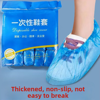 Mājsaimniecības putekļus necaurlaidīgs plastmasas apavu pārvalks Unisex ūdensnecaurlaidīgs apavu pārvalks Jauns materiāls PE pēdu pārvalks Sabiezināts vienreizlietojamais apavu pārvalks