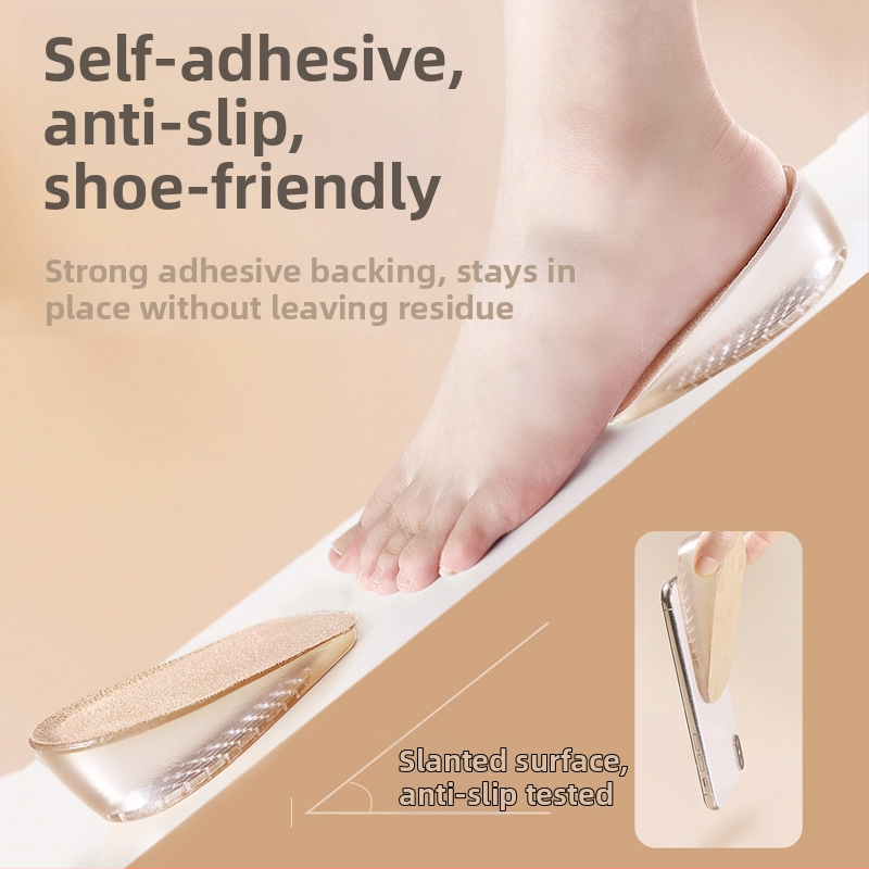 Вътрешна повдигаща стелка за жени, невидима подложка за ботуши, специална за ежедневна употреба, дезодорант, дишаща и удобна, мъжка силиконова полуподложка, която не уморява краката ви