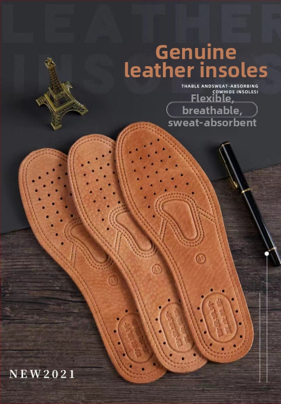 Мъжки стелки от естествена кожа, абсорбиращи потта, дишащи, удебелени, спортни, с меко дъно, удобни дамски стелки от свинска кожа