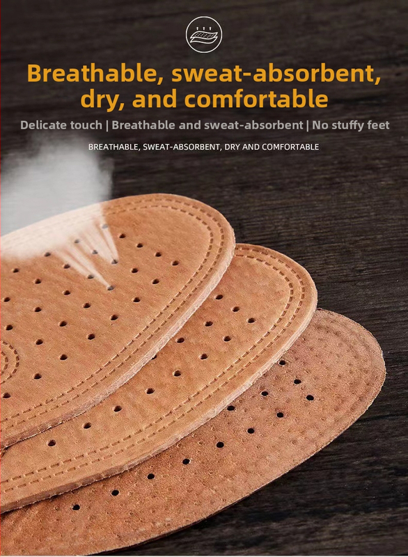 Мъжки стелки от естествена кожа, абсорбиращи потта, дишащи, удебелени, спортни, с меко дъно, удобни дамски стелки от свинска кожа