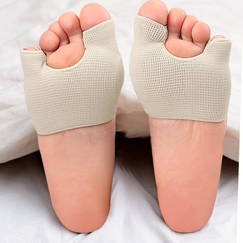 Priekinės pėdos pagalvėlės silikoninis diržas su audiniu, U formos, skirtas priekinės pėdos skausmui malšinti, trijų skylių piršto valgus korekcija, didžiojo piršto priežiūros užvalkalas